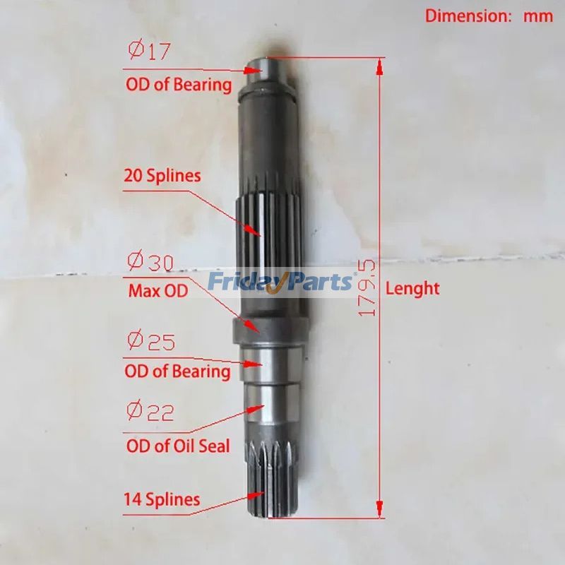 Travel Motor Shaft for Excavator