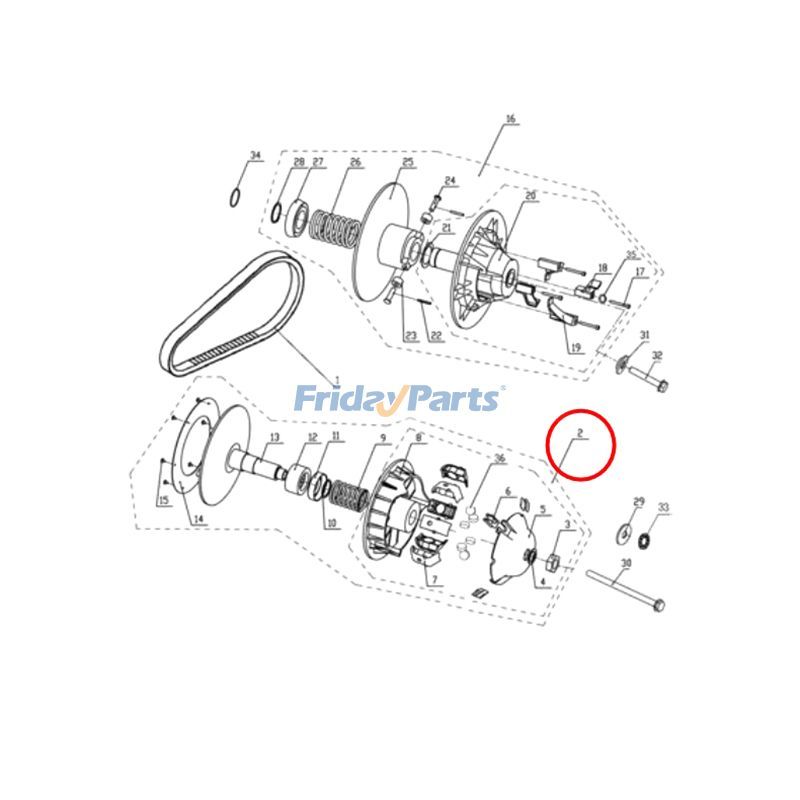 ATV/UTV セカンダリードリブンクラッチ