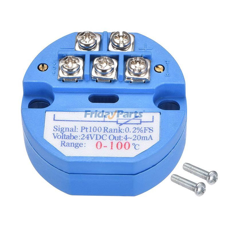 0 ~ +100℃ OUT 4-20mA Power 24VDC PT100 Temperature Transmitter Sensor