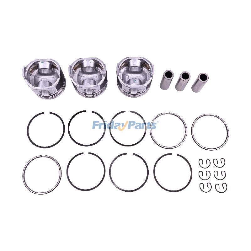 Conjunto de pistão de +0,5 mm 16060-21910 para escavadeira Kubota Engine D1105 V1505 KX41-2 KX61-2 KX71-3 KX91-2 FridayParts