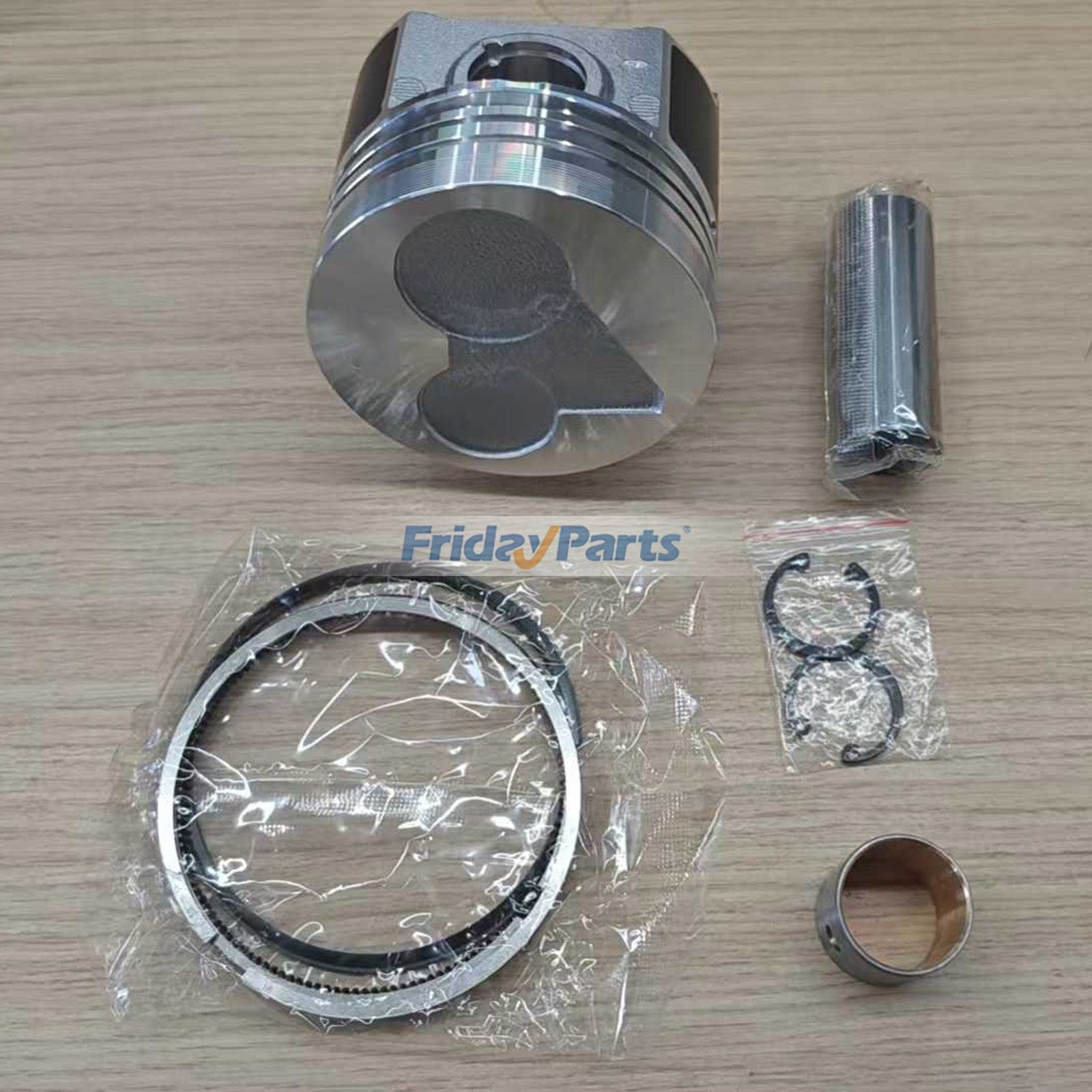 +0.5mm Vortex‑Type Piston Kit With Ring 19077-21782 for Kubota Engine V2203 Bobcat Loader S150 S175 S185 753 763 773 7753