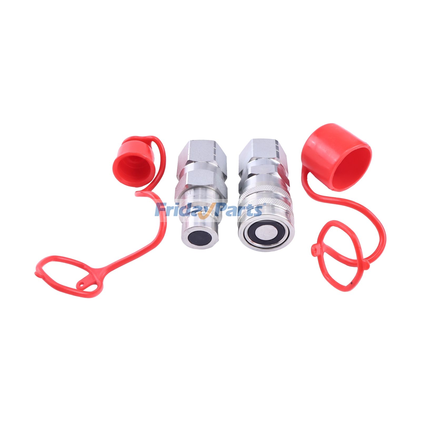1/2" Flat Face Hydraulic Quick Connect Couplings Set With Dust Caps FF12-08N-SET HT4F4-4HTF4 for Bobcat Skid Steer