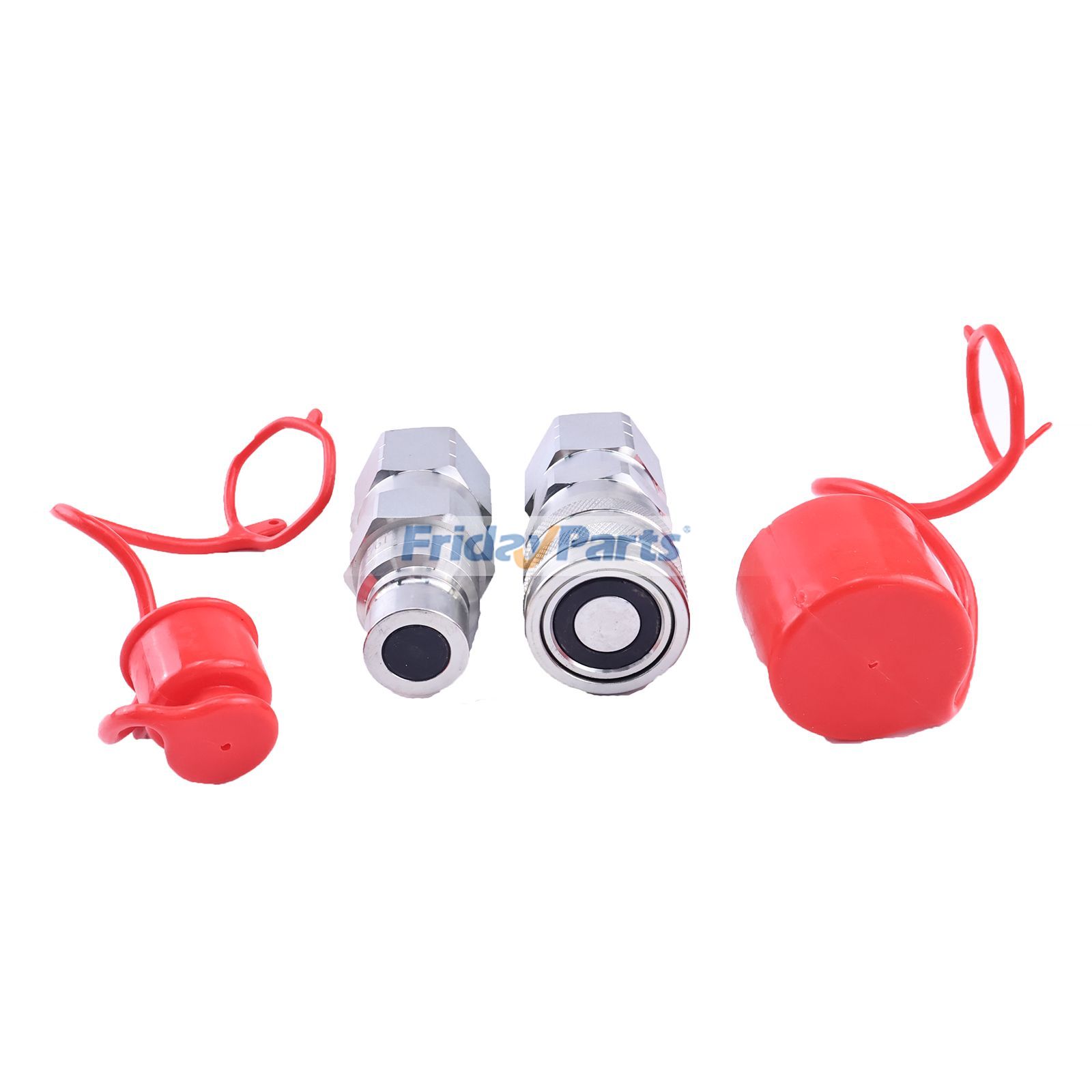 1/2" Flat Face Hydraulic Quick Connect Couplings Set With Dust Caps Skid Steer for Loader