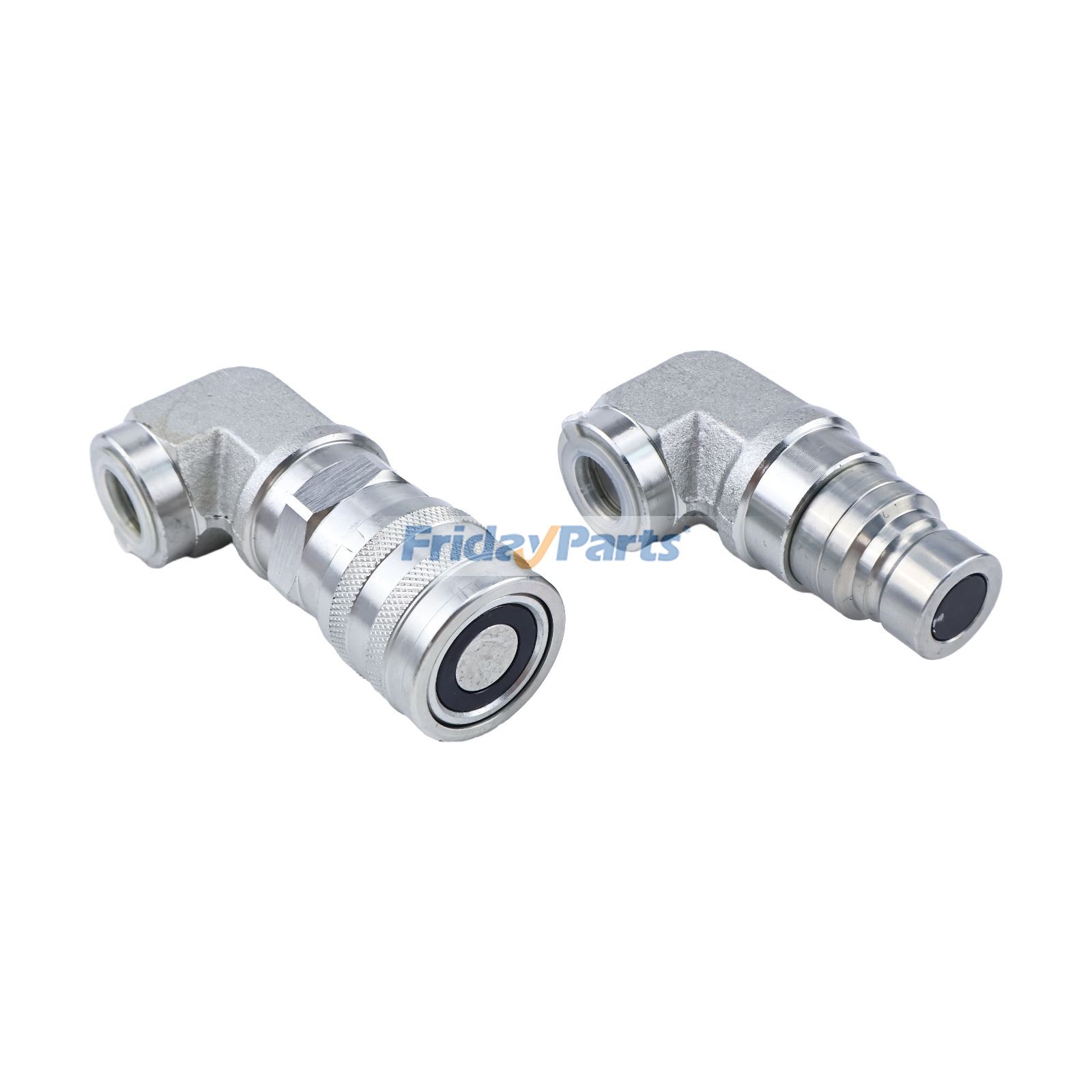 FridayParts 1/2 NPT Flat Face Hydraulic Quick Coupler Elbow