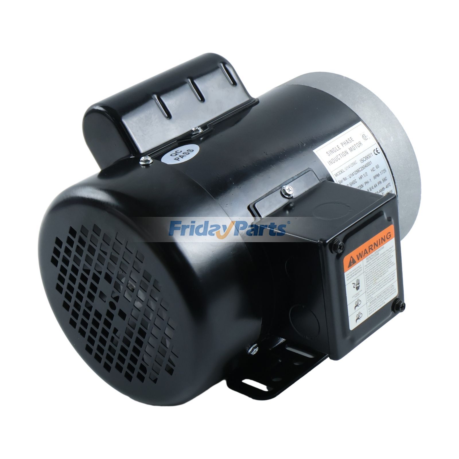 Motor monofásico eléctrico TEFC de uso general, de 1/2 HP, 1725 RPM, 115/230 V, diámetro de eje de 5/8", sentido horario/antihorario, para transportador de compresor de aire de FridayParts