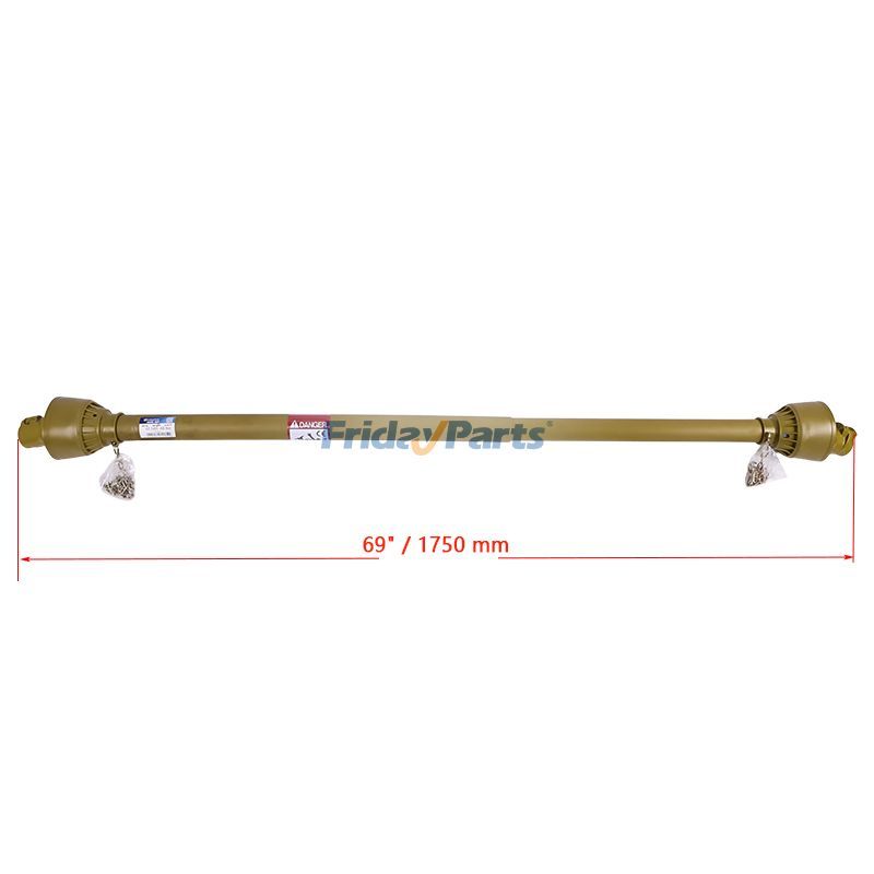Repuesto Eje de transmisión de toma de fuerza de 1 3/8 pulgadas, extremo de 6 estrías, T1, de 47 a 69 pulgadas, amarillo, para tractor compatible con Cortacésped,Tractor,Otros equipos agrícolas,Otros Para OTRA MARCA FridayParts