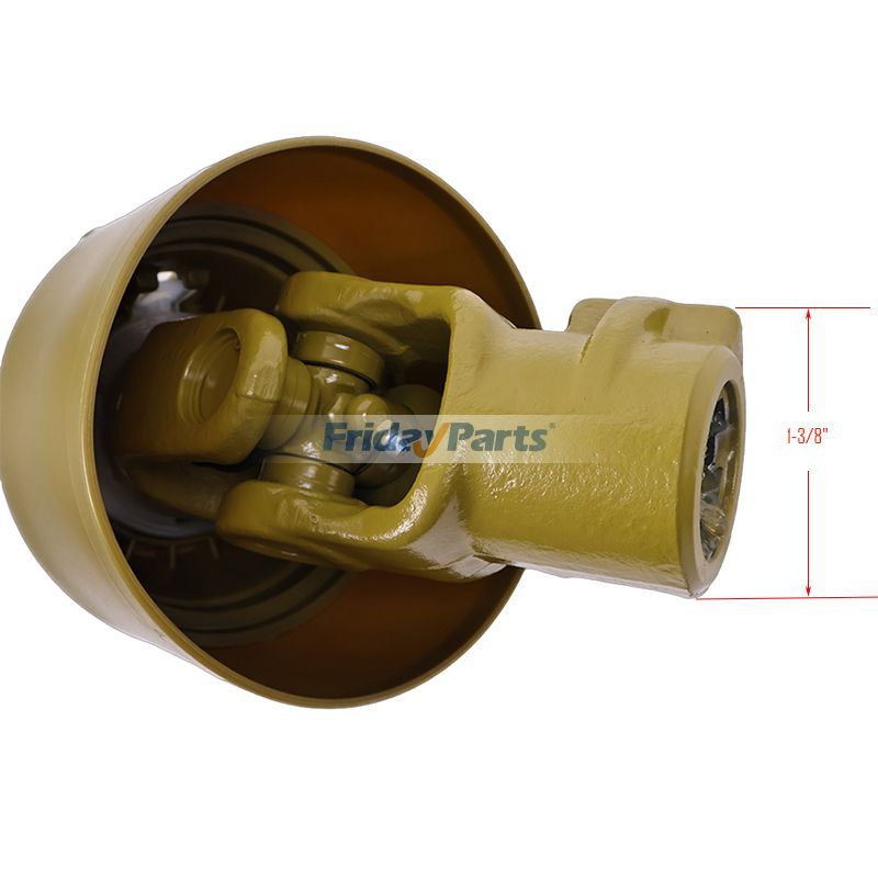 Eje de transmisión TDF amarillo de 1-3/8" con 6 estrías en el extremo T1 de 20" a 24" para tractor de FridayParts