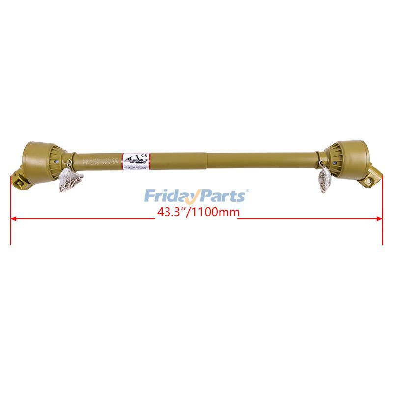他ブランド用用1-3/8" x 6 スプライン 両端 31.5"-43.3" 長さ シリーズ 1 PTO シャフト ドライブシャフト 芝刈り機トラクター用