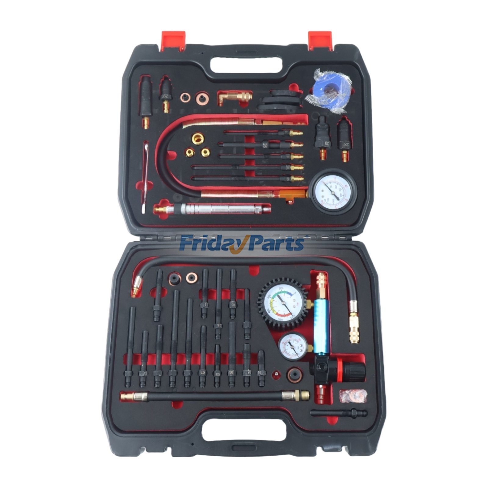 46 Pieces Compression And Leakage Test Kit Petrol & Diesel Engine Compression Tester