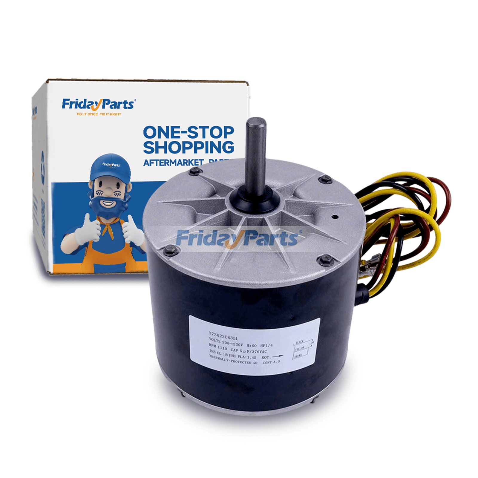 1/4 HP 208-230 ボルト 1100 RPM コンデンサー ファン モーター Y7S623C835L HC39GE226 1185924 冷凍機器用