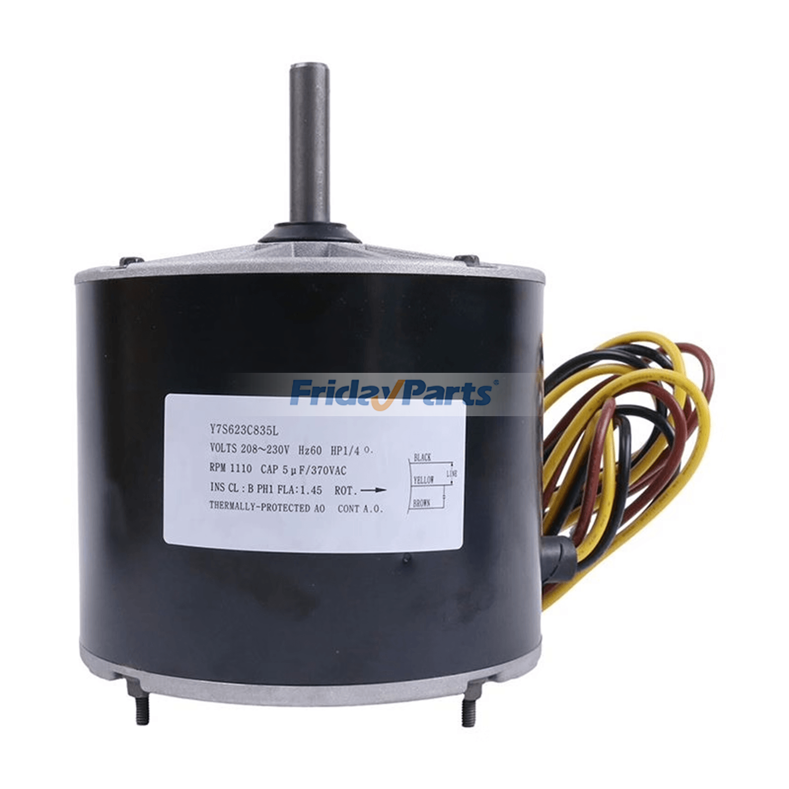 Moteur de ventilateur de condenseur 1/4 HP 208-230 volts 1100 tr/min pour équipement de réfrigérationpour Réfrigération de Transport