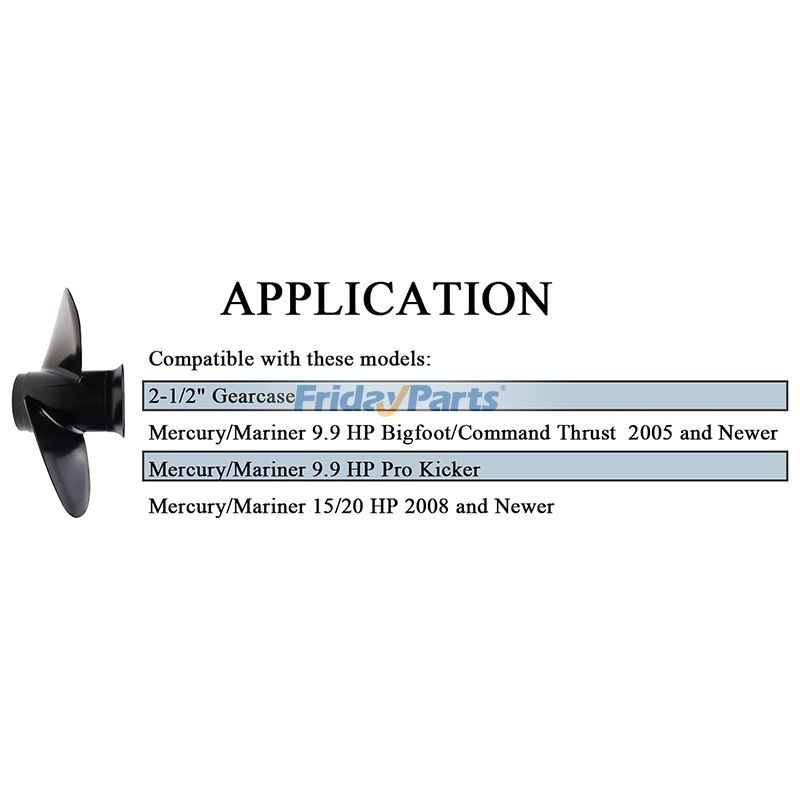 1/4 x 9 RH 3 Blade Propeller/ r 4 Stroke Boat Motors for Marine