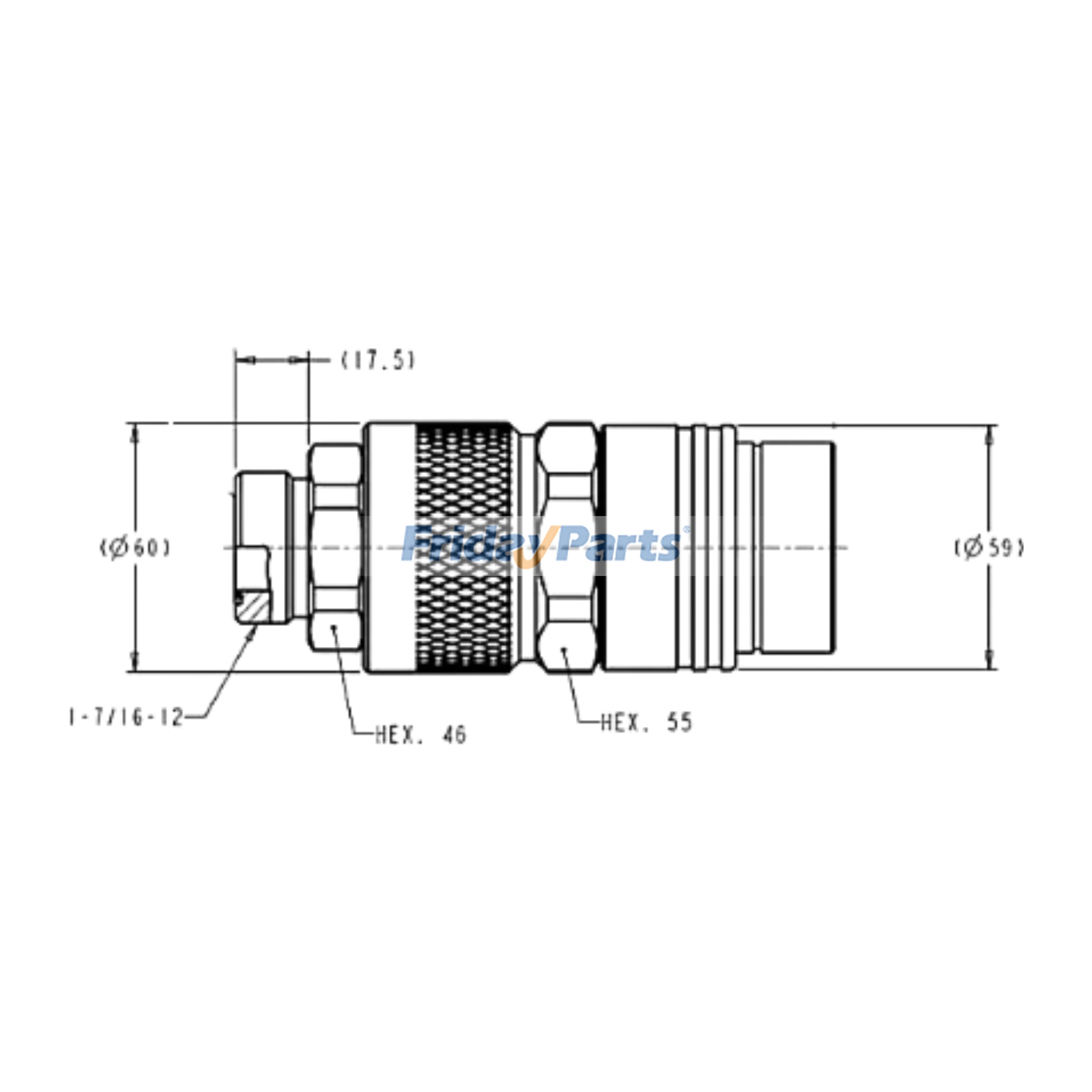 Thread Quick Disconnect Nipple with O Ring Seal for Engine,Loader