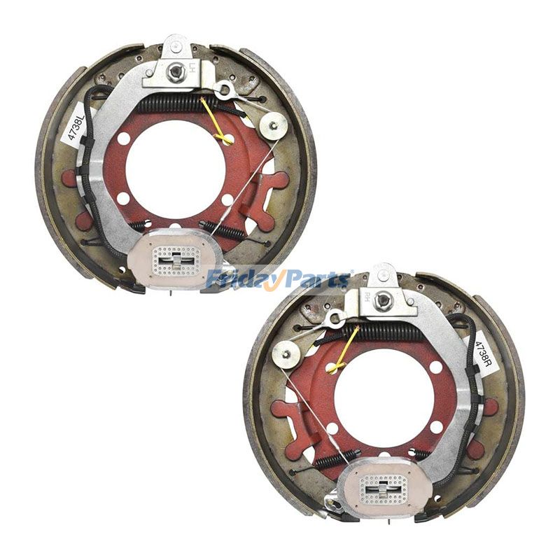 1 Pair 1/4" x 3-1/2" Left & Right Electric Trailer Brake with 5-Hole Cast Backing Plate 4738-L 4738-R for Rockwell