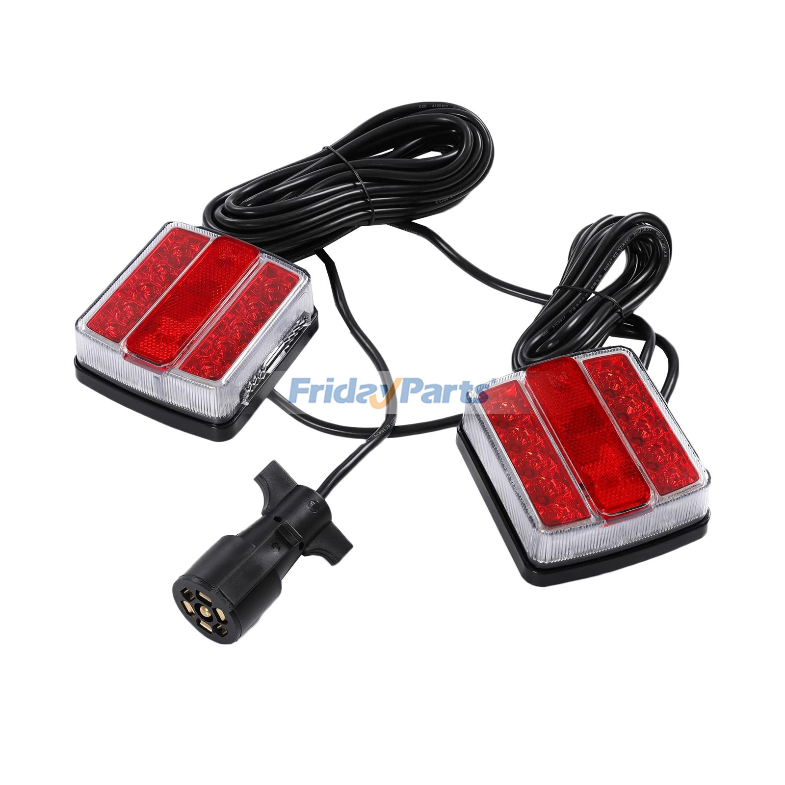 1 Paar links und rechts, magnetisch, 16 LEDs, 24 Fuß Kabel mit 7-poligem Stecker, Anhänger-Abschlepplicht-Kit für 5-Draht-System, Fahrzeuglader, Skiboot