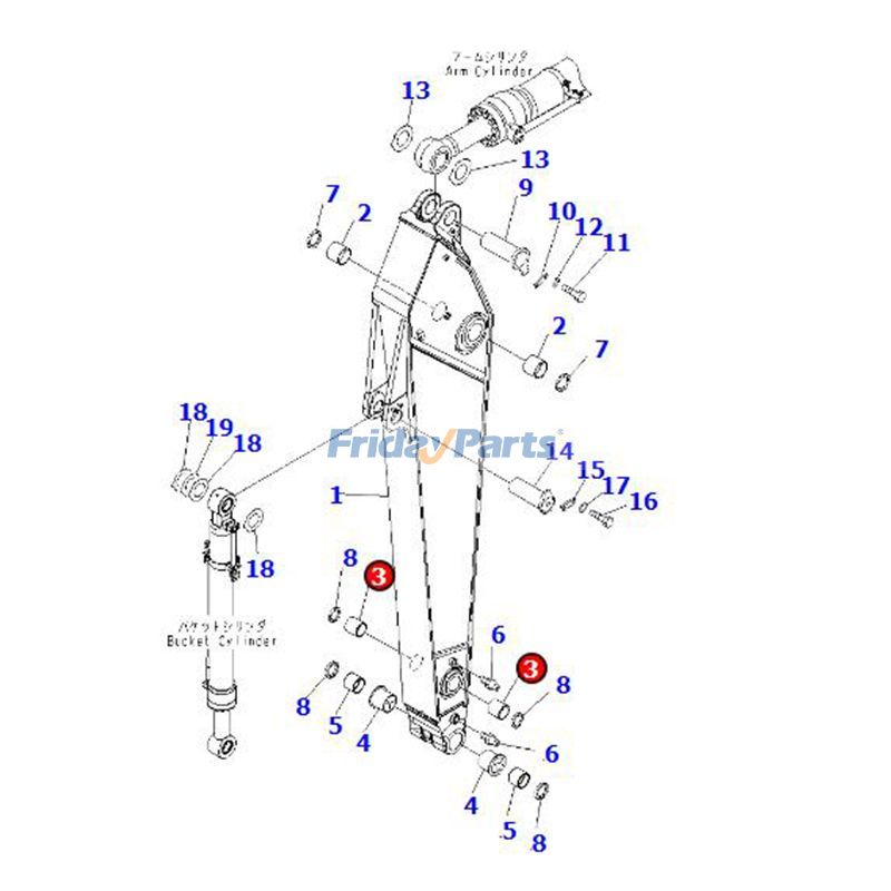 Arm Boom Bushing  For KOMATSU Excavator