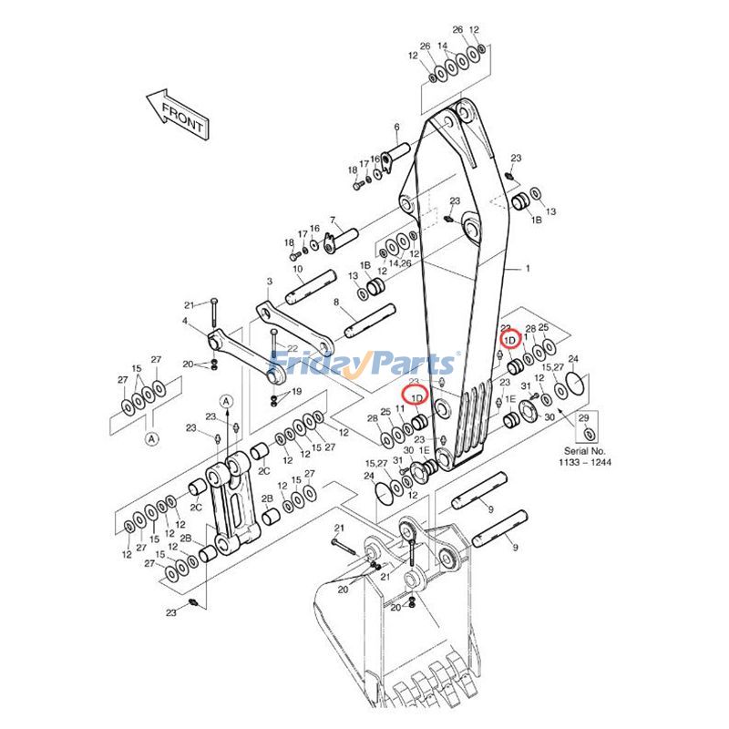 1 PC Arm Bushing Doosan Daewoo 300LC-V 290LC-V 500LC-V 470LC-V for Excavator