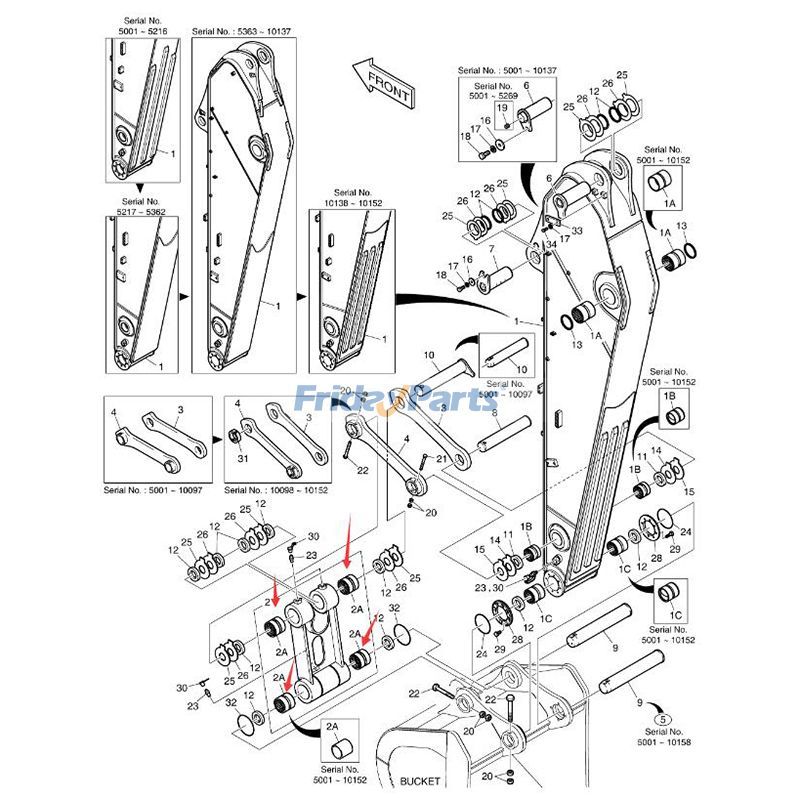 1 PC Arm Bushing Doosan Daewoo for Excavator