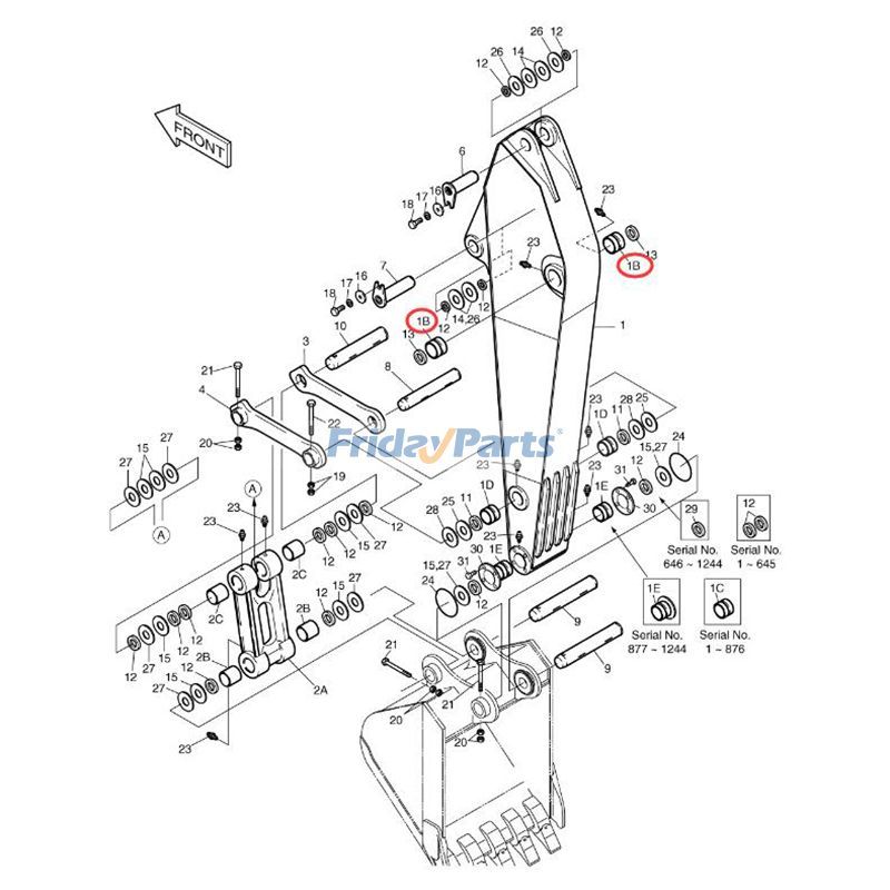 1 PC Arm Sleeve Bearing Bushing Doosan Daewoo 290LL 300LC-V 300LL for Excavator