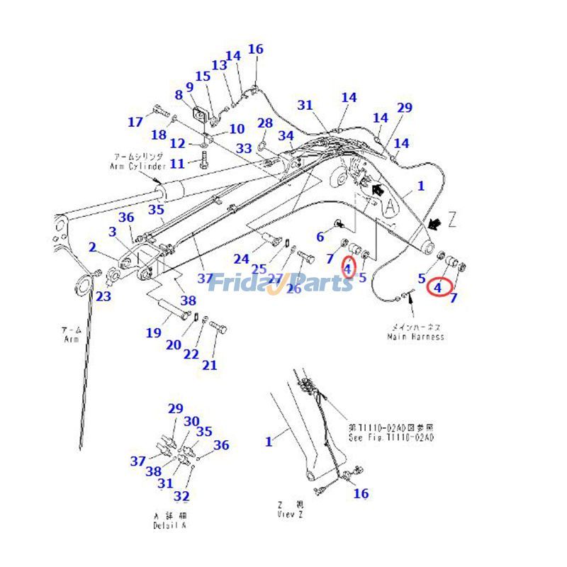 1 PC Boom Bushing PC128US-2 for Excavator