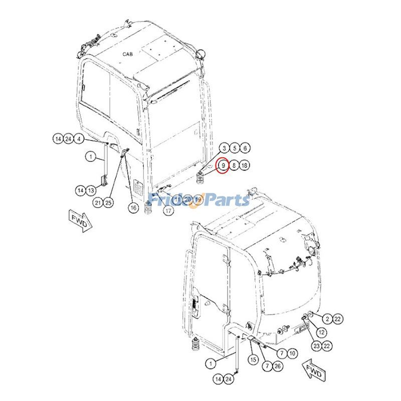 FridayParts 1 PC-Montagesäule CAT 279D3