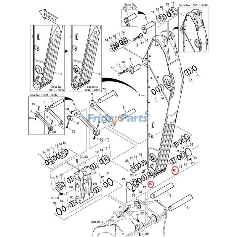 1 PC Sleeve Bearing Bushing Doosan Daewoo for Excavator