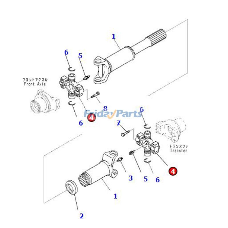 FridayPartsのユニバーサルジョイントアセンブリ1個