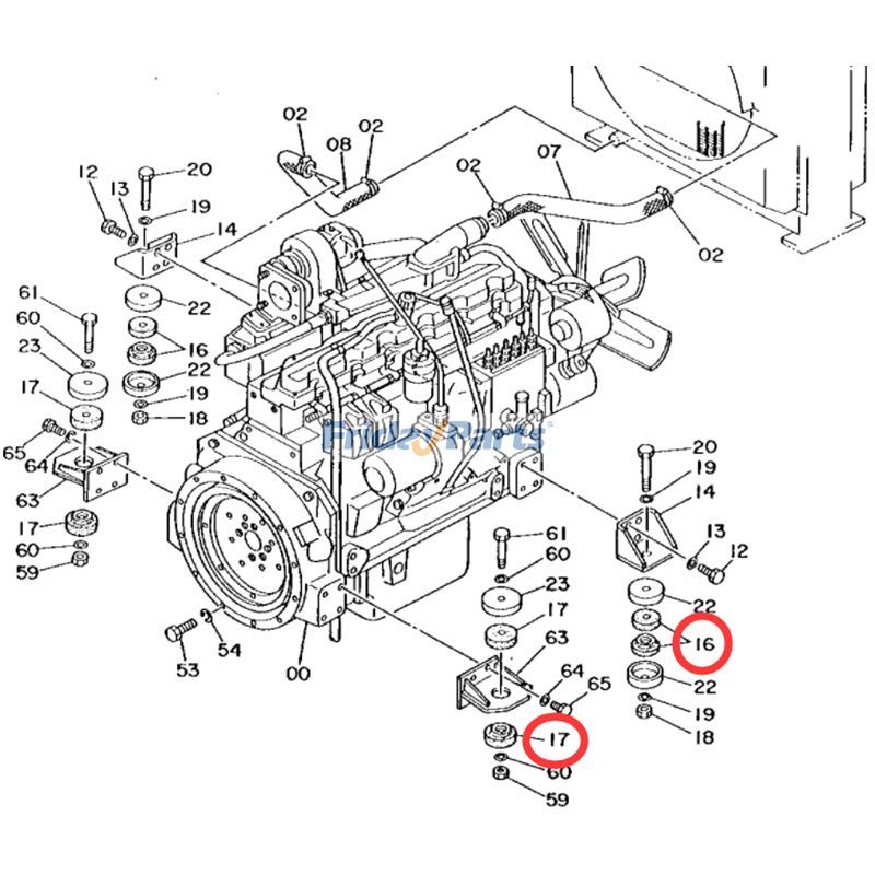 1 jeu de coussinets en caoutchouc pour support de moteur TH109408 TH109409 pour excavatrice John Deere 790D 892DLCpourPour JOHN DEERE
