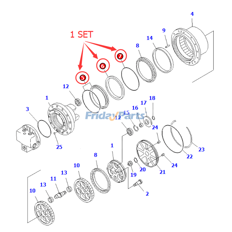 1 Set Floating Seal for Excavator