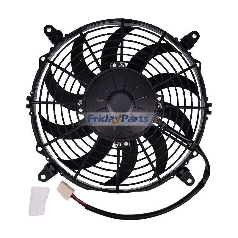 Condenser Fan Replacement Spal VA10-BP50/C-25A 12 Inch Condenser Fan Assembly - 24V Puller Fan Medium Profile 24V Fan Assembly
