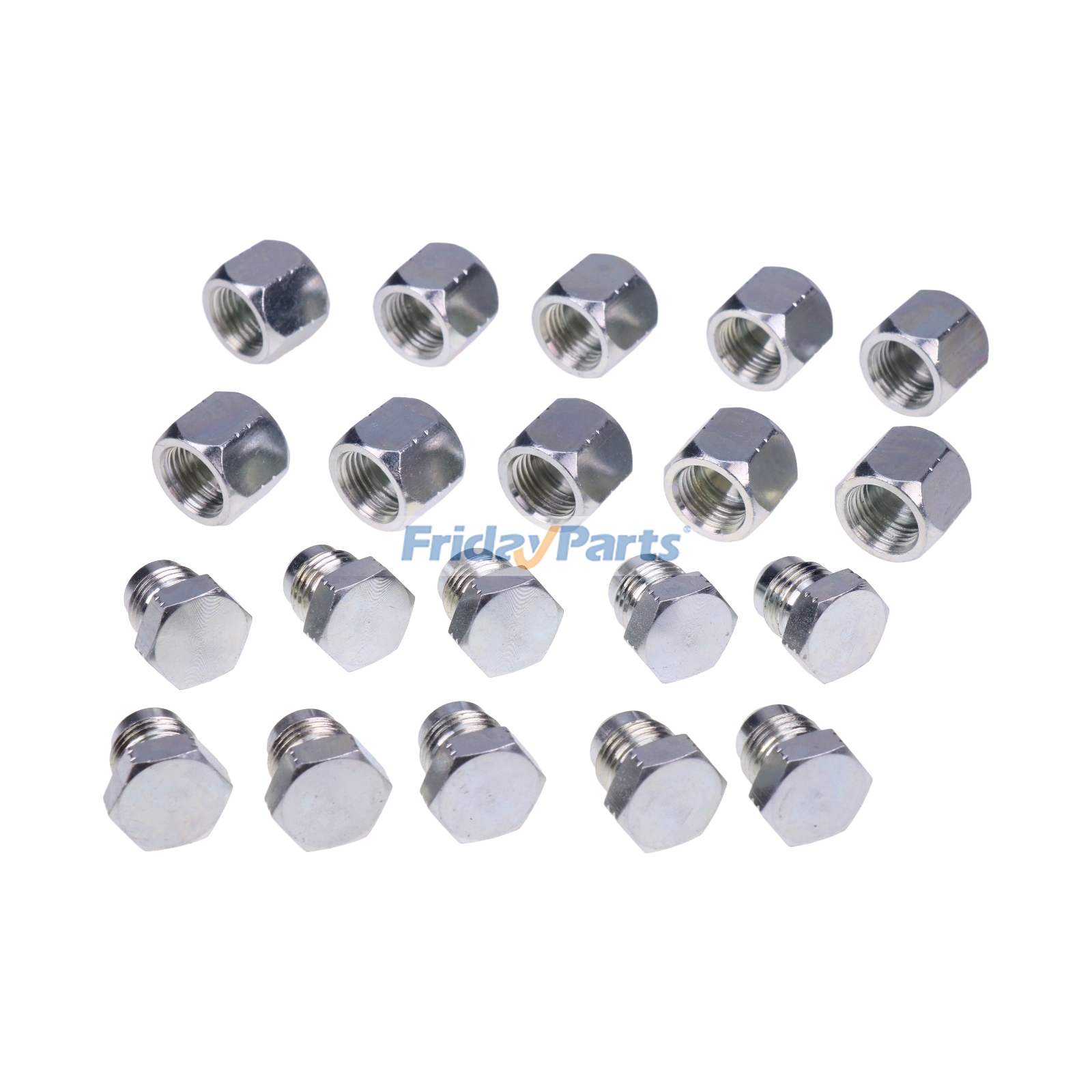 10 Pair Hydraulic Adapter Fitting 9/16-18 Plug 2408-06 & 3/8" #6 JIC Cap 0304-C-06