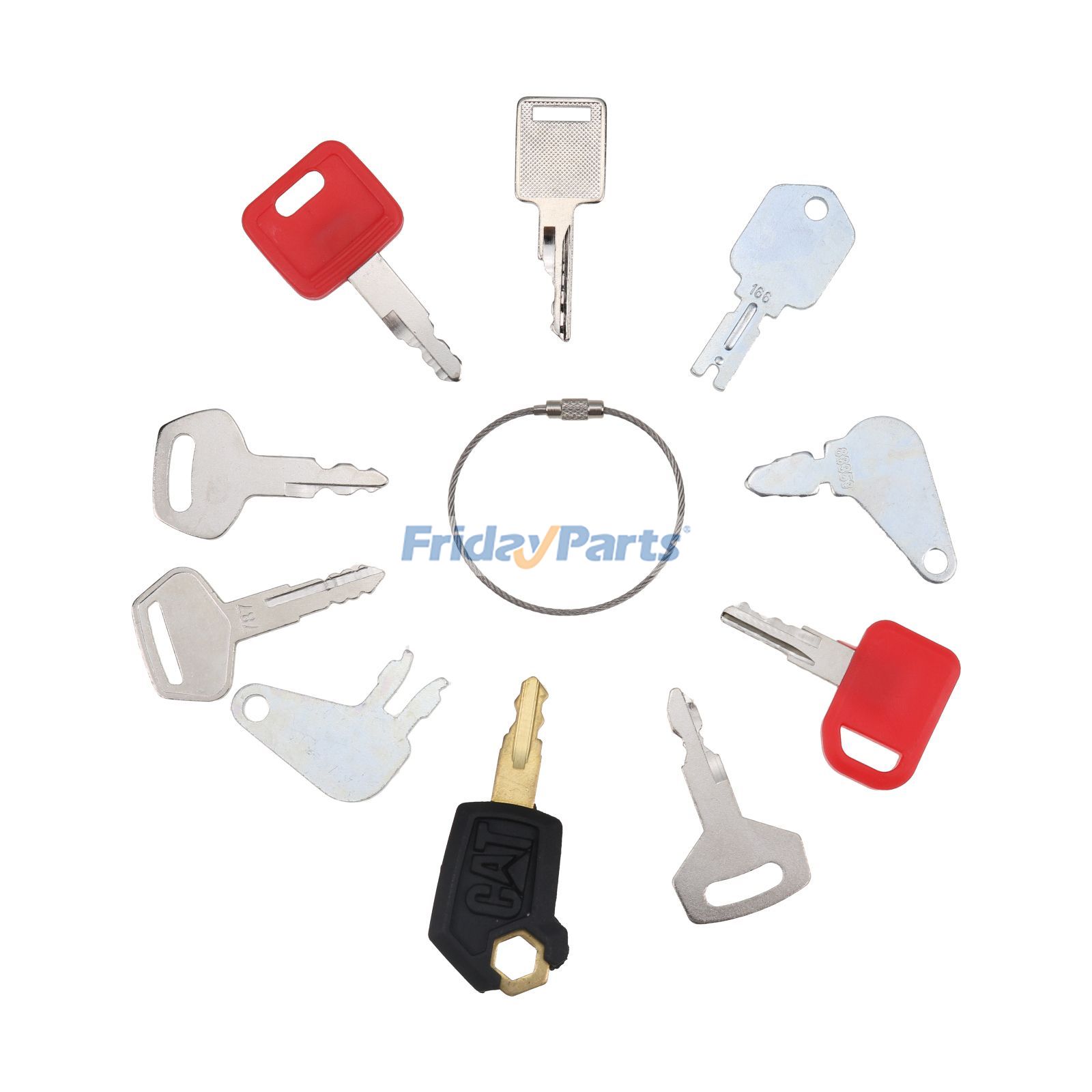 Lot de 10 clés de contact pour Caterpillar CASE John Deere Hyster Komatsu Heavy EquipmentpourPour CASE,Pour CAT,Pour JOHN DEERE,Pour KOMATSU,Pour AUTRE MARQUE