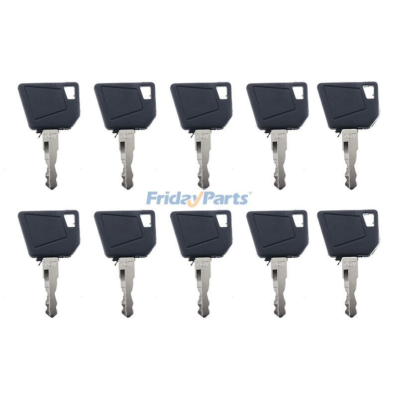 10 Pcs Ignition Keys 14607 for JCB Bobcat Bomag Caterpillar Dynapac Ford Gehl Hamm Hang Moxy New Holland Rayco Skytrak Terex