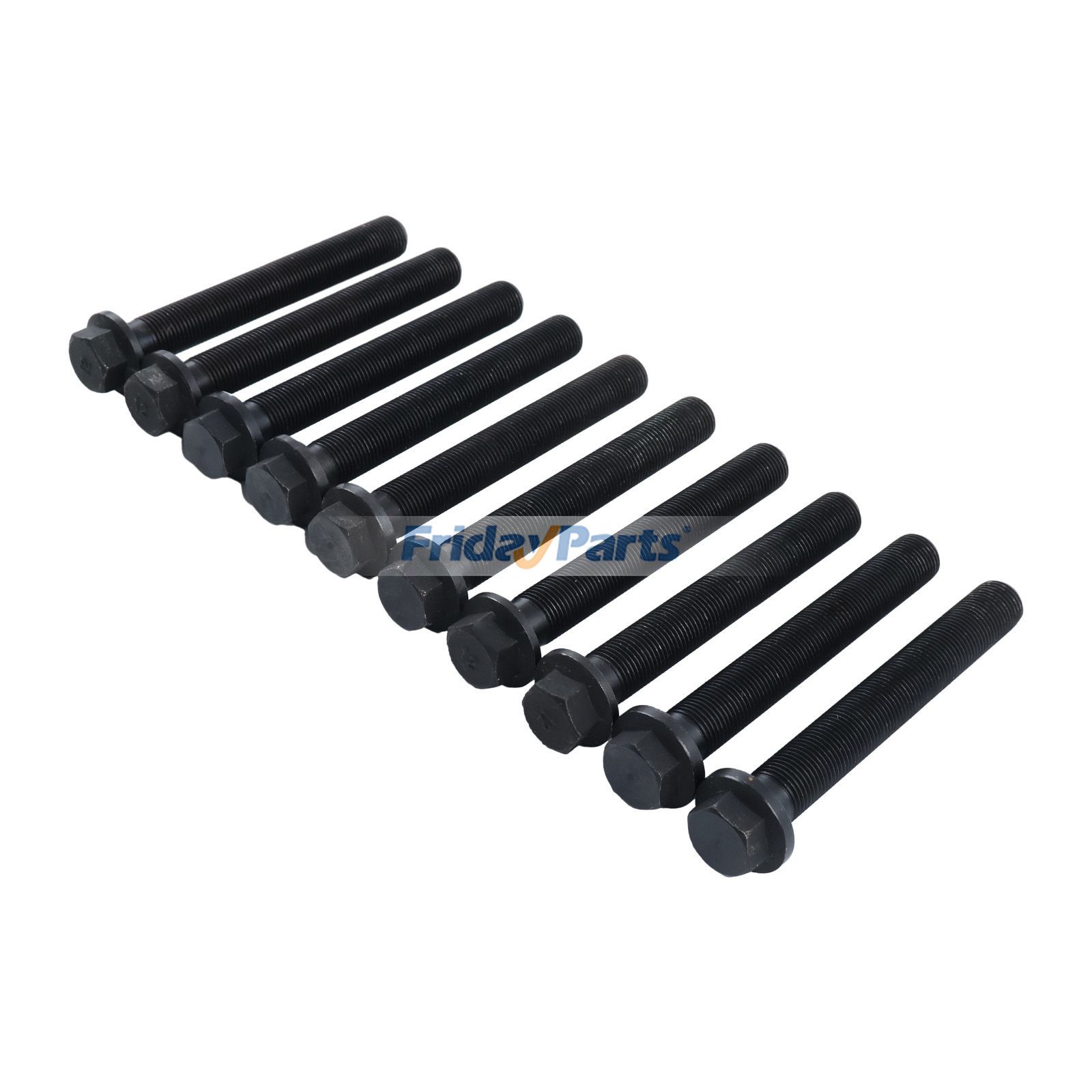 10 Pieces Cylinder Head Bolts for Compactor,Engine,Excavator,Loader,Motor Grader,Skidder,Tractor,Other Construction Equipment