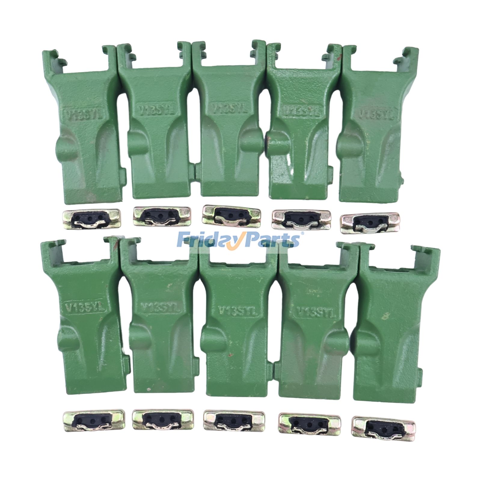 10 piezas V13SYL Dientes de tierra y pasador V13-17PN para dientes de cucharón de excavación