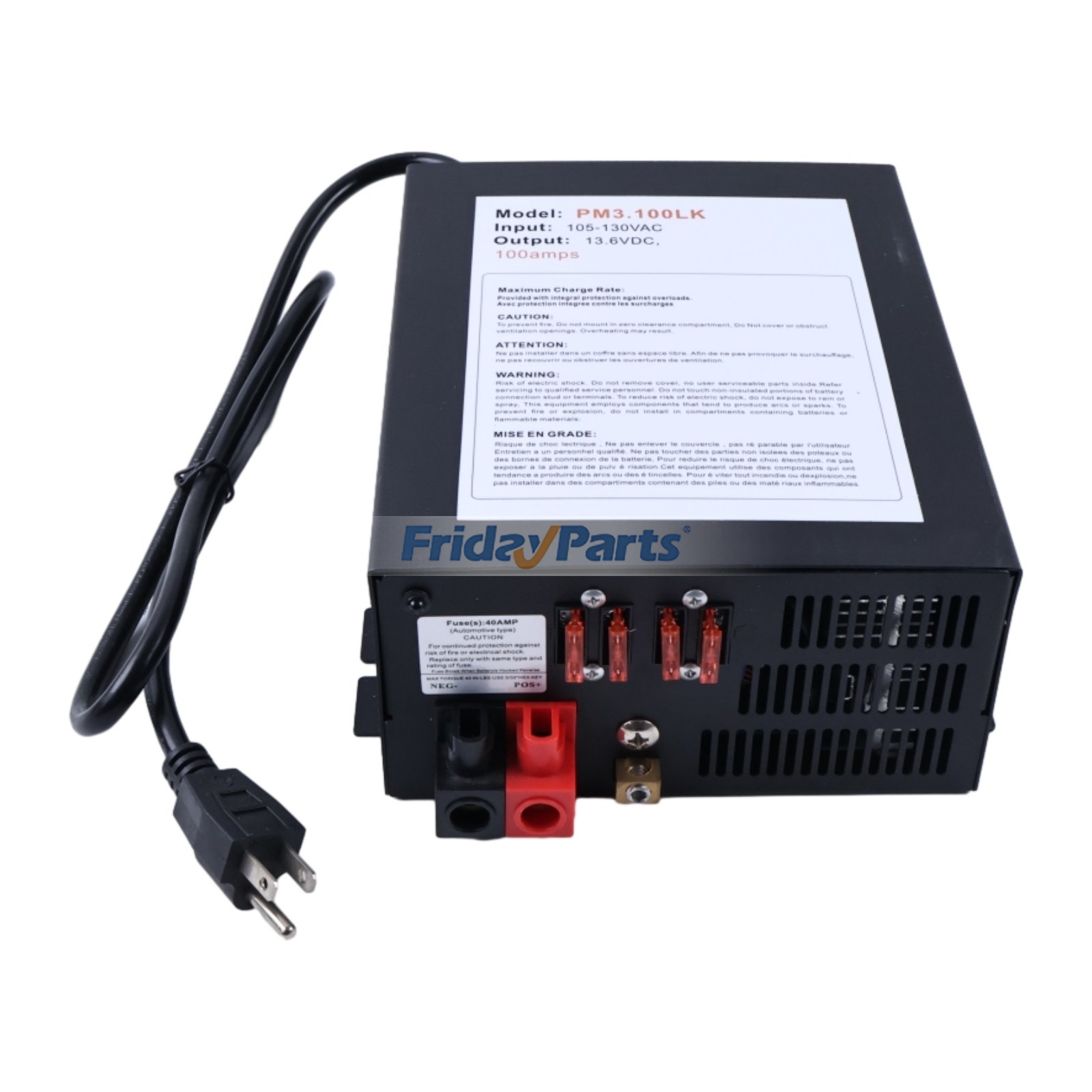 100 Amp 12V Power Supply CB Ham Radio Converter PM3-100LK for Boat Camper RV Truck