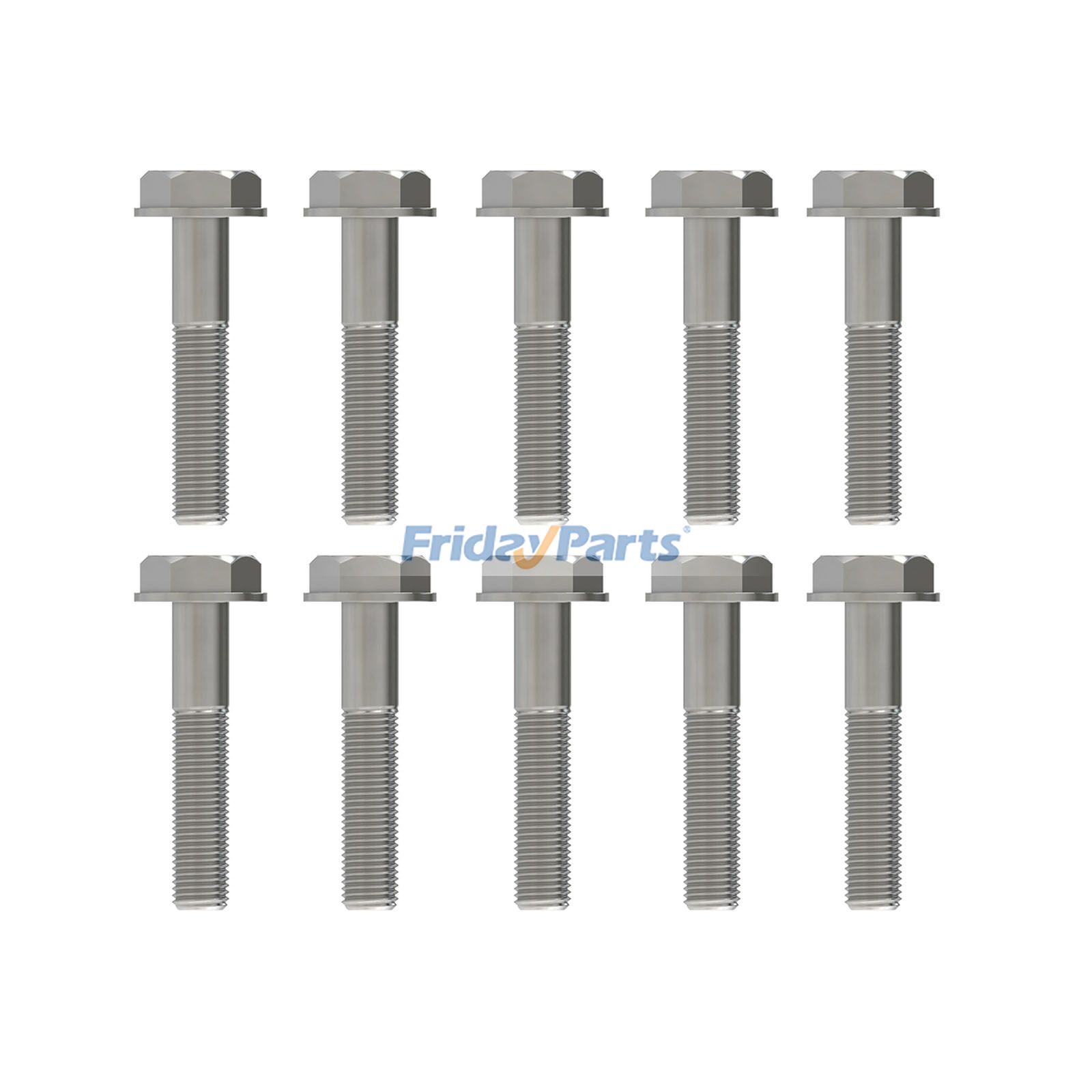 10 Pieces Hexagonal Head Flanged Screw 19M8291 for Yanmar John Deere 4045 6068 6090 Engine 6130M 8250R 6R 150 8250R Harvester S770 S780 S430 W650