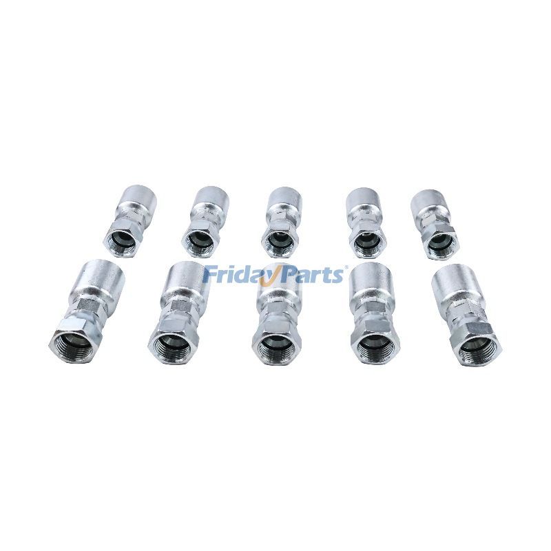 FridayPartsの5/8" メス JIC スイベル スレッド付き油圧ホース継手 10 個