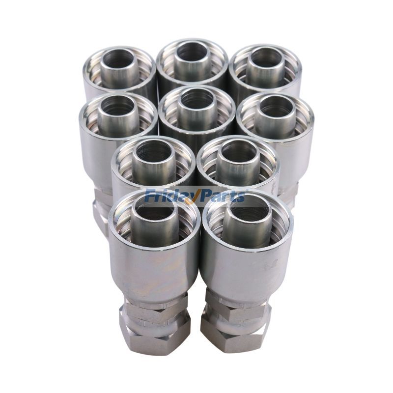 その他 1インチメスJIC付き油圧ホース継手10個