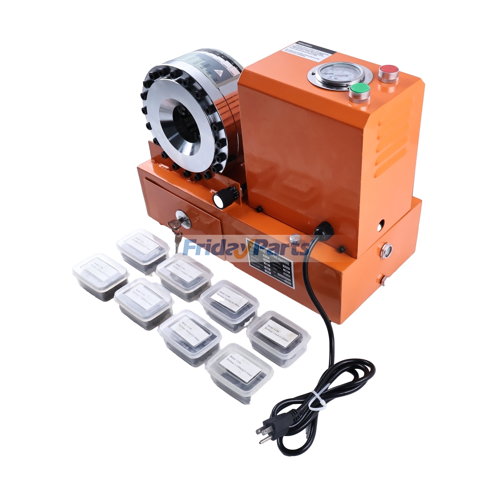 Sertisseuse hydraulique électrique 110 V, 70 MPa, portable et automatique, avec 8 jeux de matrices pour excavatrices, véhicules et engins agricoles.pour