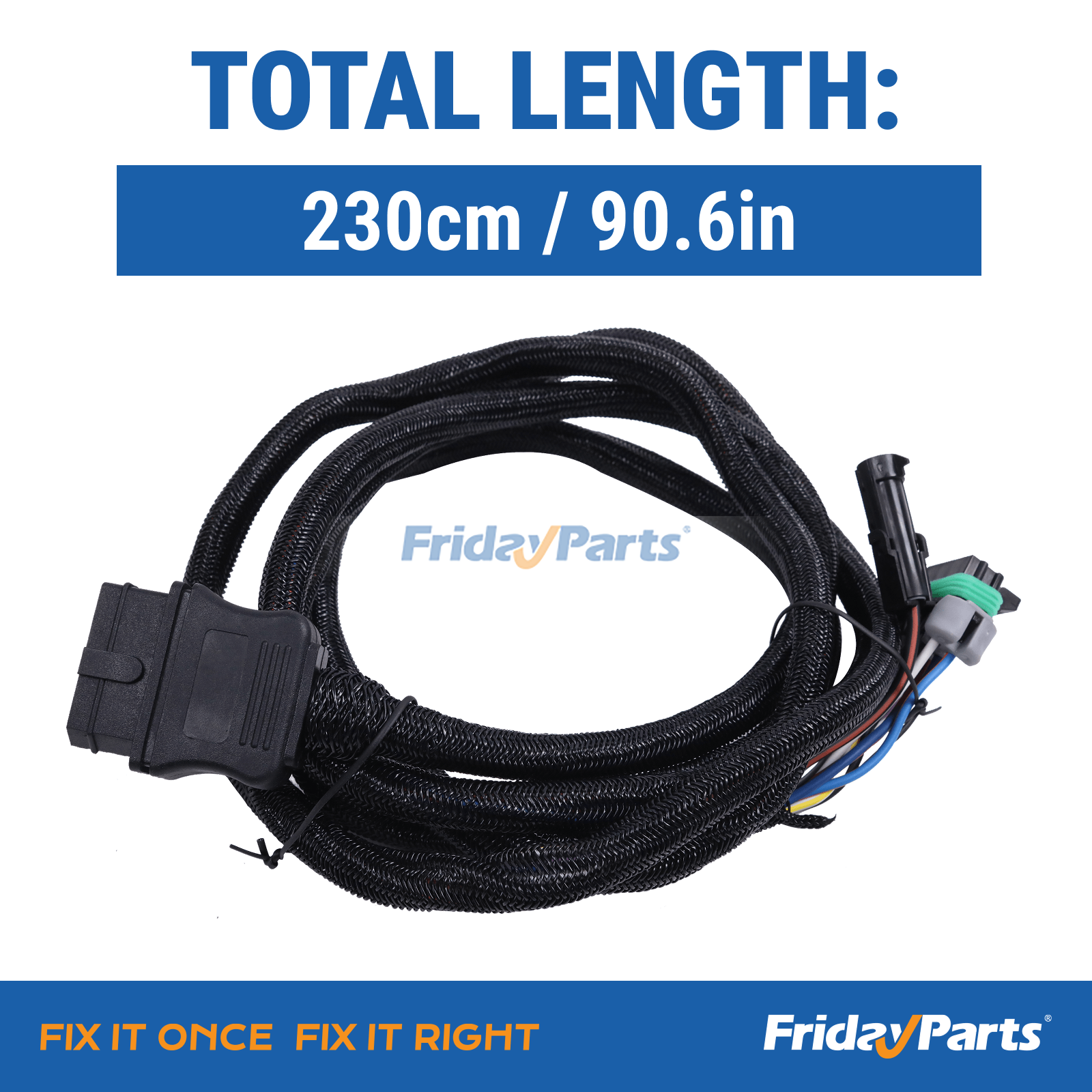 FridayParts 11 Pin Vehicle Side Light Wiring Harness with Dust Cover