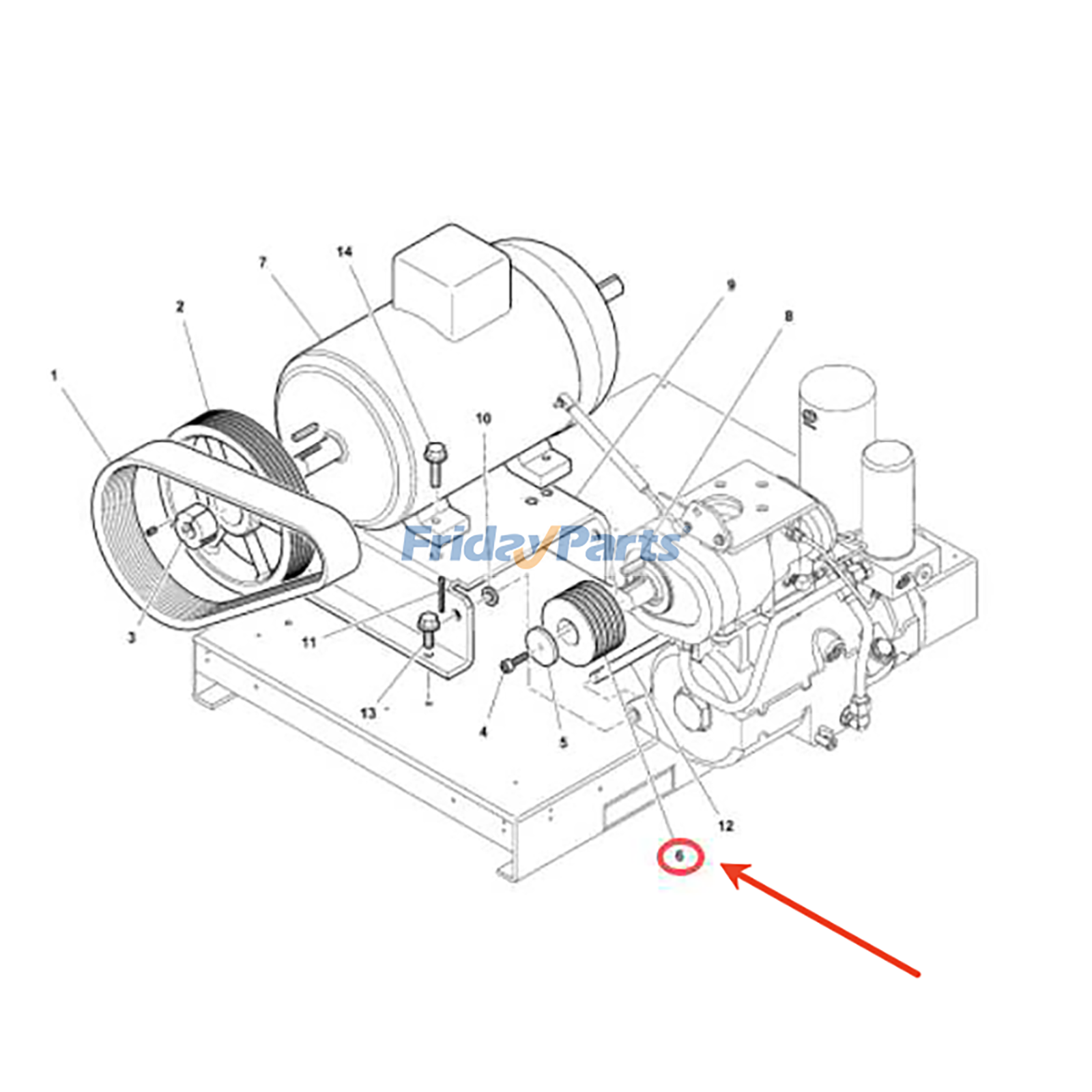 Polia de correia de 12 canais para compressor de parafuso rotativo Ingersoll Rand, código 22107692 para Compressor de ar