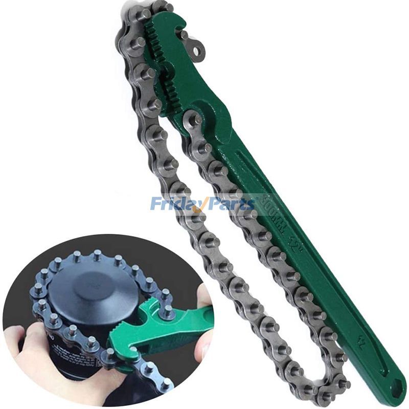 12 Inch Heavy Duty Reversible Chain Wrench for 1.5" to 6" Diameter Adjustable Oil Fuel Filter Chain Wrench Pipe Fittings Tools Spanner