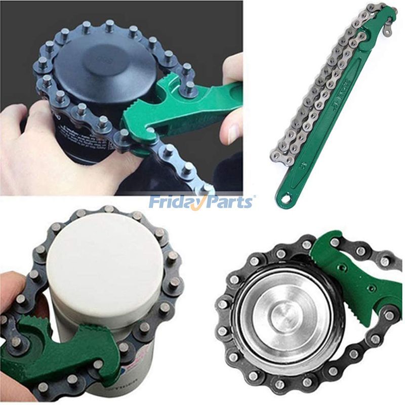 12 Inch Heavy Duty Reversible Chain Wrench for 1.5" to 6" Diameter Adjustable Oil Fuel Filter Chain Wrench Pipe Fittings Tools Spanner