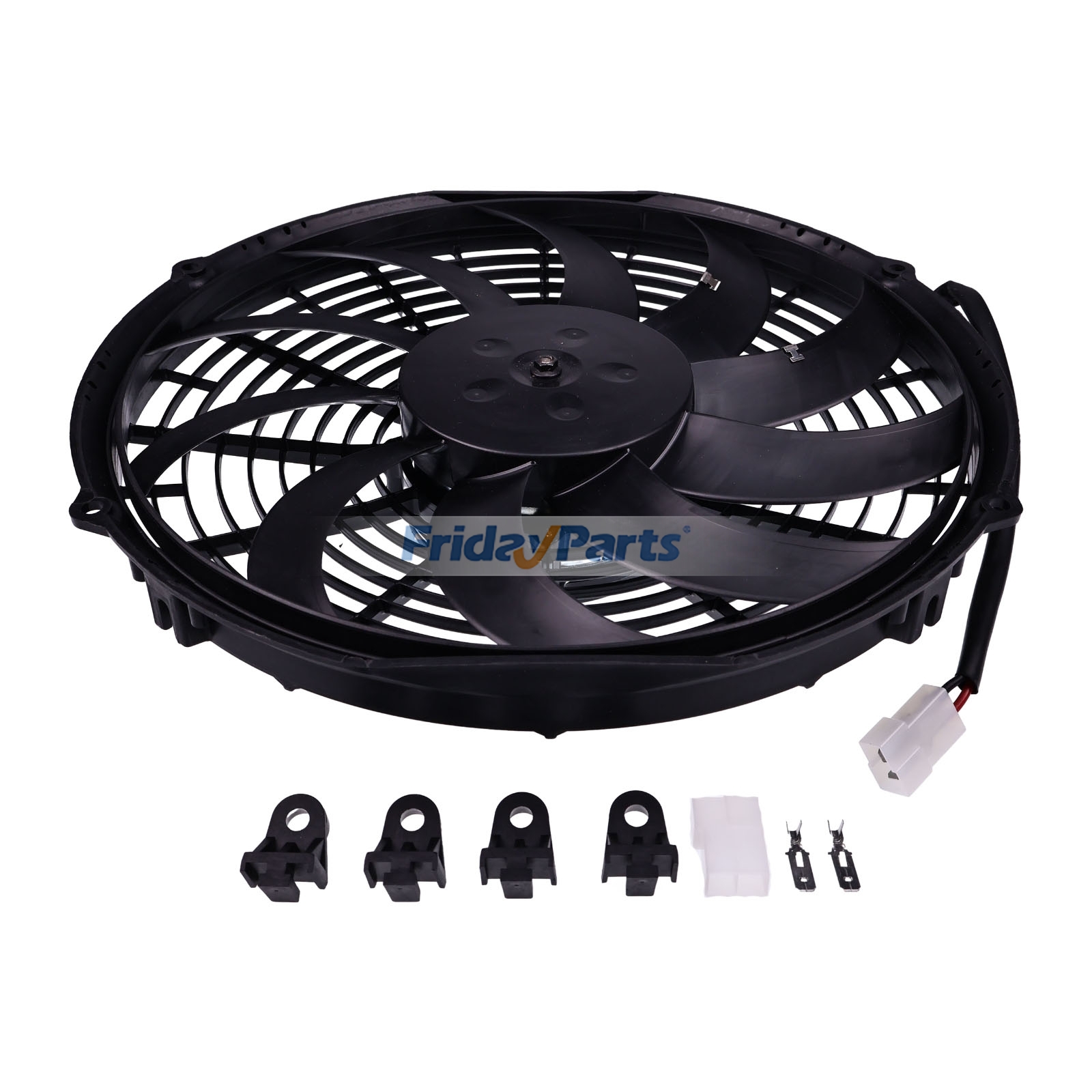 12" Low Profile Pusher Fan Straight Blades for Other Construction Equipment