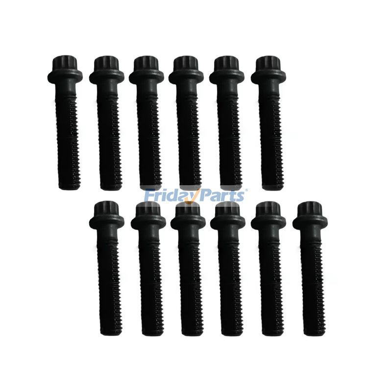12 Pcs Bolt 6150-81-9370 for Komatsu Engine 6D125-1 SA6D125E  Excavator PC400-7 PC400LC-5 PC450LC-8 PC490LC-10