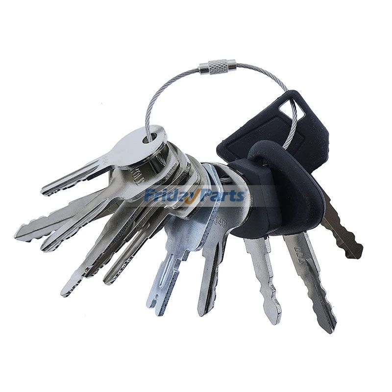 Schlüssel für Yale, Caterpillar CAT, Clark, JCB, Volvo, Toyota, Doosan, Komatsu, Nissan, Hyster, Tornado, Mitsubishi, Gabelstapler, 12 Stück