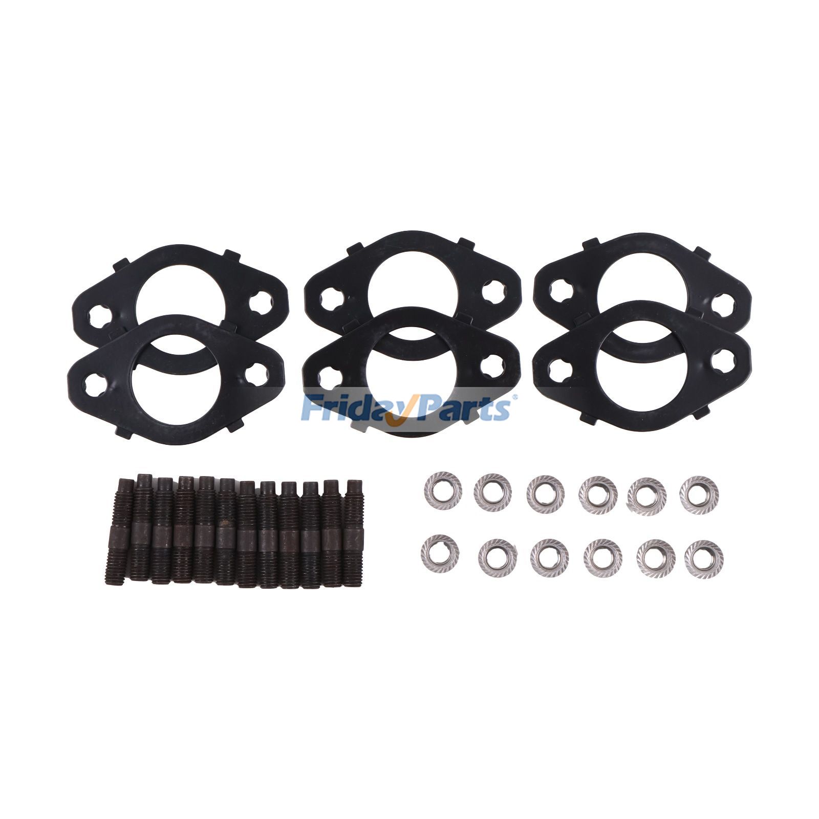 12-teiliges Abgaskrümmerdichtungs-, Bolzen- und Muttern-Kit für Cummins-Motoren 3,9 5,9 6,7 l Dodge Ram 1500 2500 3500 4500 5500für Für Dodge