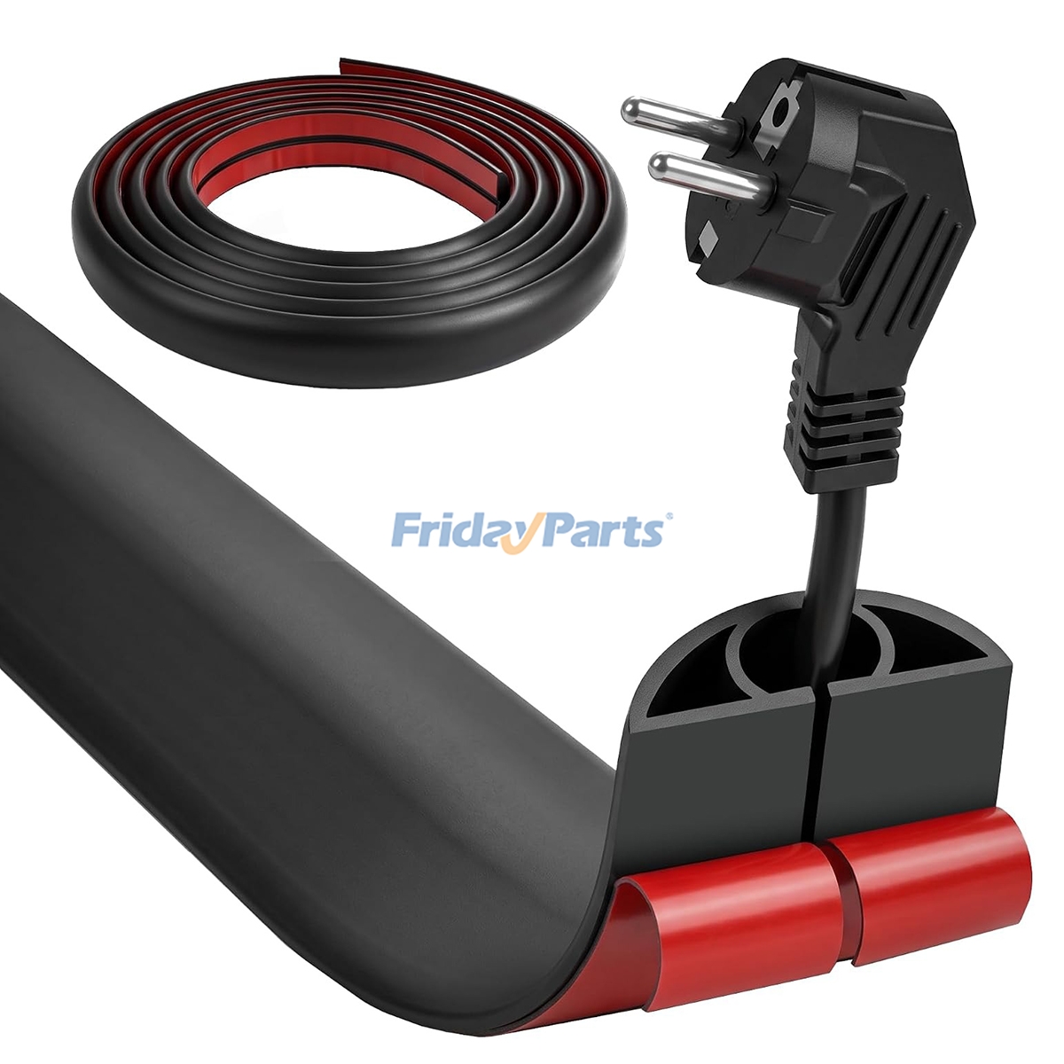 12FT Floor Cord Cover with 0.7" W x 0.3" H Cable Cavity, 144 x 2.4 x 0.45 Inch Floor Cable Cover for Wire and Cord Protection