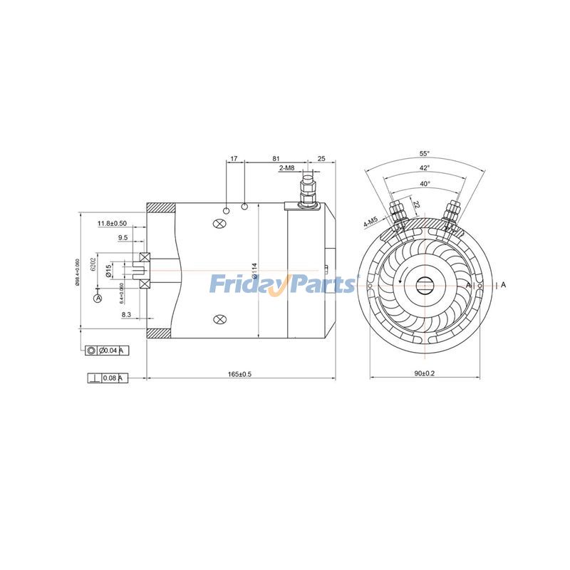 Motor eléctrico de 12 V, 1,6 kW, 2360 RPM, 24-116, para carretilla elevadora con pluma de tractor Para OTRA MARCA
